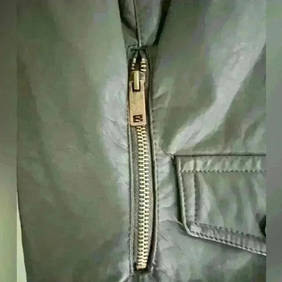 Dollhouse Olive Greeb Faux Leather Bomber Jacket, Size L - Picture 3 of 7